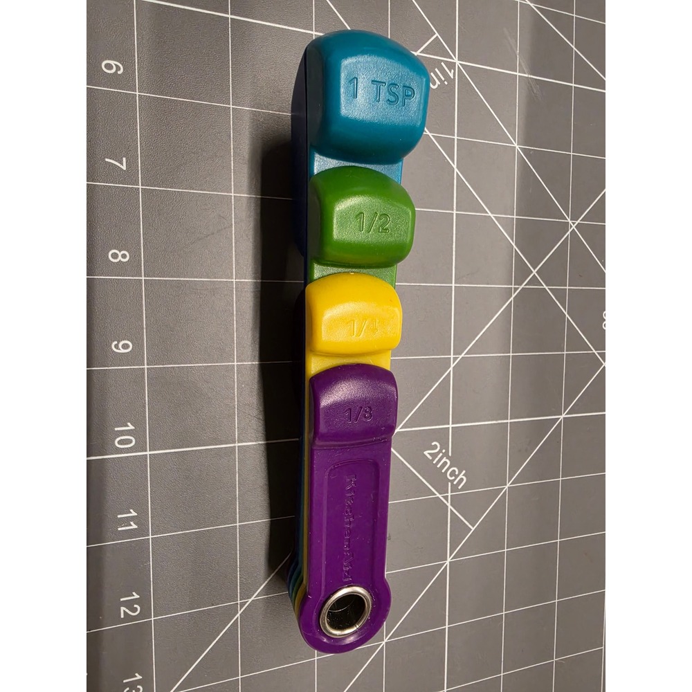 KitchenAid Nesting Measuring Spoons Set Multicolor Plastic 5 Piece Kitchen Tools